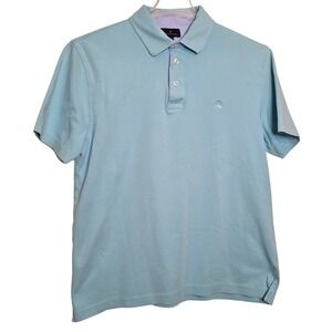 Brooks Brothers Mens Polo Shirt Light Blue Tree Logo Short Sleeve